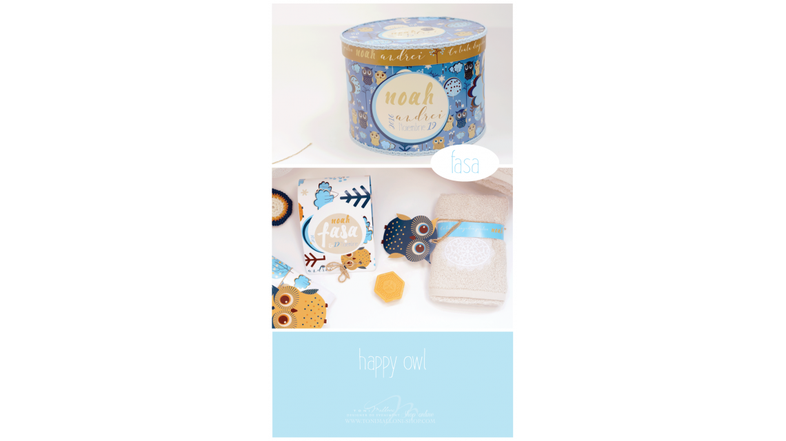 Trusou de botez cu broderie personalizata pentru baieti, Owl Baby Boy 9